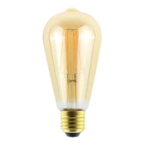 Vintage style LED filament light bulb with amber glass and Edison screw base