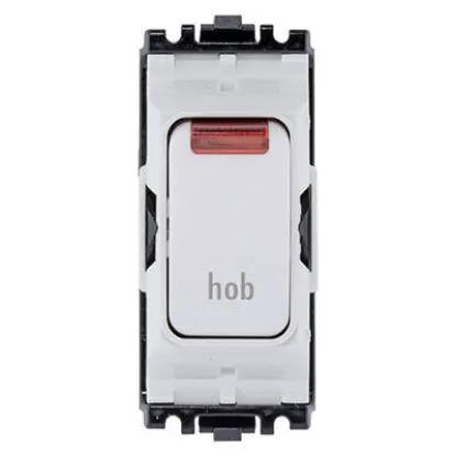20A double pole 1-way grid switch with neon indicator marked hob, electrical accessory