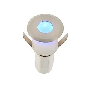 Round LED indicator light with blue illumination for electrical wiring accessories