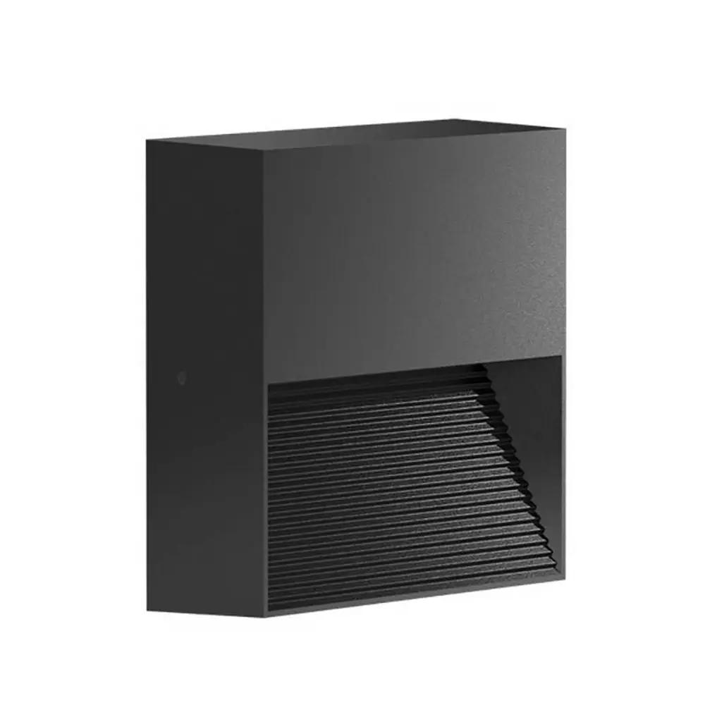 ZYKOS 5W IP65 Square Surface Mounted Wall light Black Asymmetric beam 2900K 220Lm