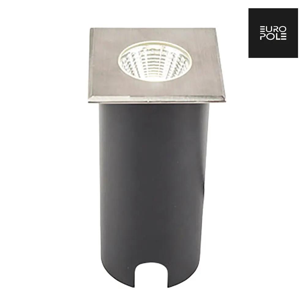 COLOSS 1 - 5W 23° Square Recessed Ground light brushed stainless steel 3000K 350lm