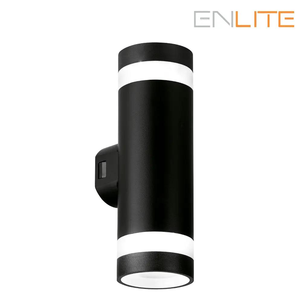 Enlite 10W Upto 830lm 3000K/4000K/6500K Up / Down Cylindrical Coastal Wall Light with Decorative Trim