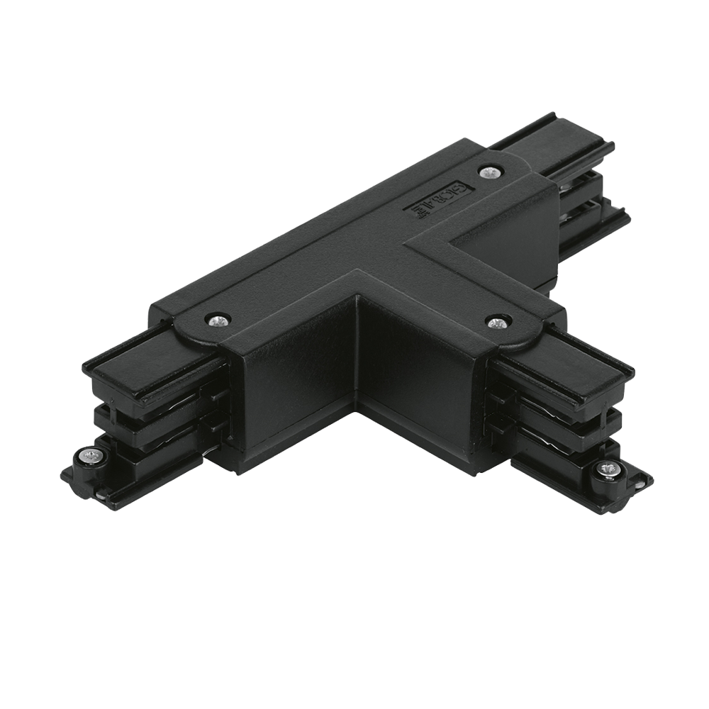 16A 250V Global Three Circuit Track T Connector Outside Right Black