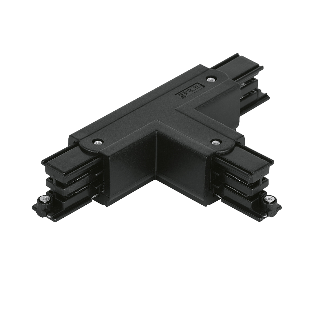 16A 250V Global Three Circuit Track T Connector Outside Left Black