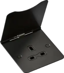 FLOOR SOCKETS 13A 1G Unswitched Floor Socket - Matt Black with White Insert - FLOOR SOCKETS 13A 1G Unswitched Floor Socket - Matt Black with White Insert