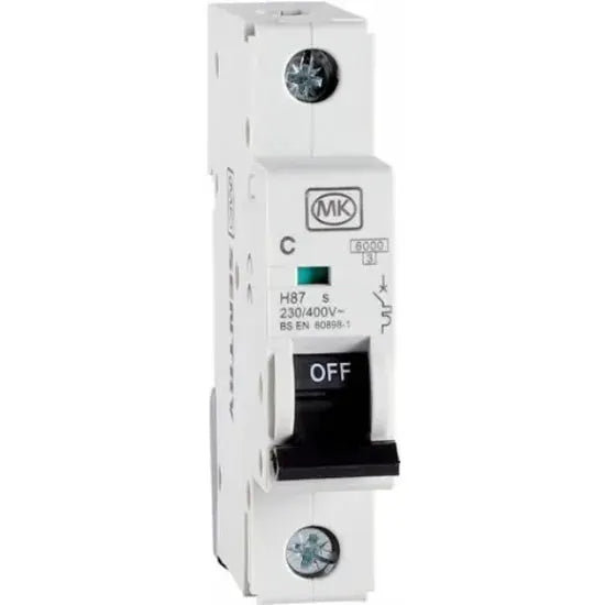 Single pole 6kA C-curve MCB circuit breaker with black switch for electrical wiring