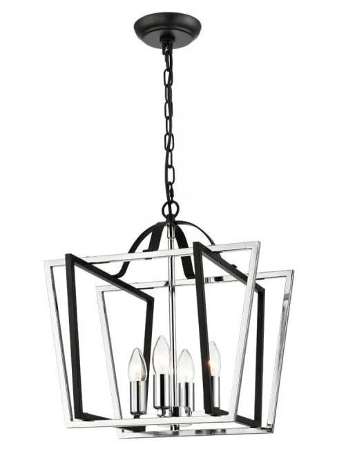 Franklite Aviary 4lt Lantern Matt Black And Chrome Small - Ceiling Lights Franklite Aviary 4lt Lantern Matt Black And Chrome Small Ceiling Lights