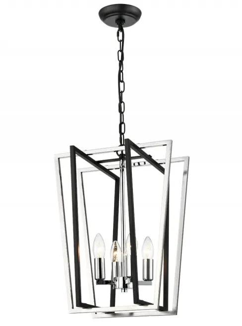 Franklite Aviary 4lt Lantern Matt Black And Chrome Large - Ceiling Lights Franklite Aviary 4lt Lantern Matt Black And Chrome Large Ceiling Lights