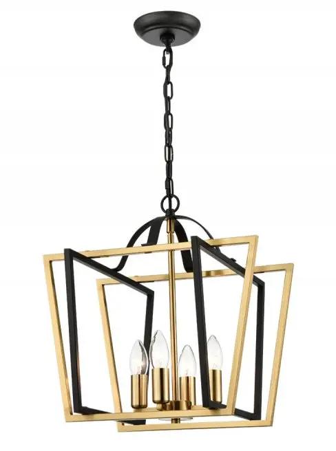 Franklite Aviary 4lt Lantern Matt Black And Aged Brass Small - Ceiling Lights Franklite Aviary 4lt Lantern Matt Black And Aged Brass Small Ceiling Lights