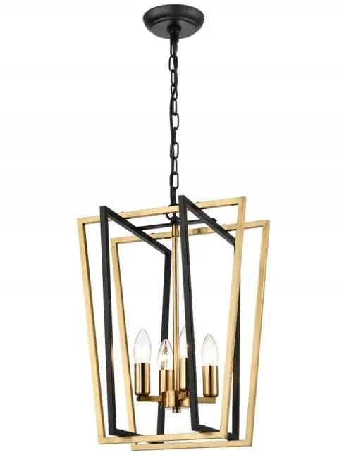 Franklite Aviary 4lt Lantern Matt Black And Aged Brass Large - Ceiling Lights Franklite Aviary 4lt Lantern Matt Black And Aged Brass Large Ceiling Lights