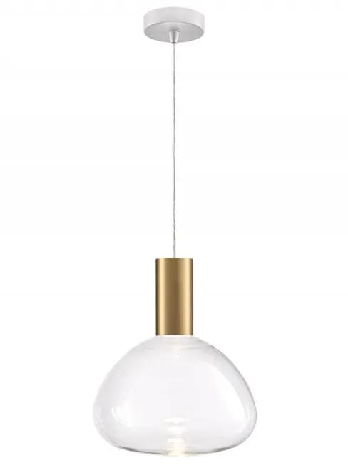 Franklite Beau Pendant White & Aged Brass With Clear Bowl Glass - Pendant Lights Franklite Beau Pendant White & Aged Brass With Clear Bowl Glass Pendant Lights