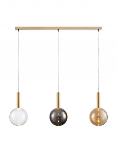 Franklite Beau 3 Light Aged Brass Bar Sphere Combination - Ceiling Lights Franklite Beau 3 Light Aged Brass Bar Sphere Combination Ceiling Lights