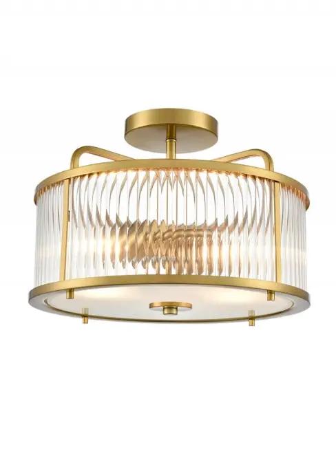Franklite Bonham Aged Brass Semi-Flush Ceiling Fitting - Semi Flush Lights Franklite Bonham Aged Brass Semi-Flush Ceiling Fitting Semi Flush Lights