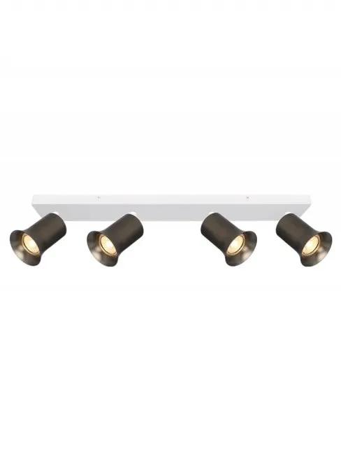 Franklite Broadway 4lt Spotlight Matt White With Bronze Sleeve - Ceiling Lights Franklite Broadway 4lt Spotlight Matt White With Bronze Sleeve Ceiling Lights