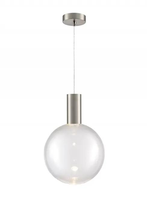 Franklite Beau Pendant Satin Nickel With Clear Sphere Glass - Pendant Lights Franklite Beau Pendant Satin Nickel With Clear Sphere Glass Pendant Lights
