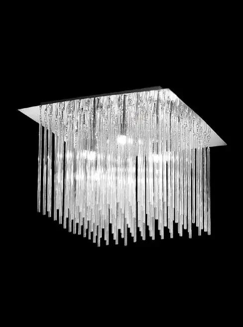 Franklite Carillon 500mm Square 8lt Flush - Chandeliers Semi Flush Lights Chandeliers Franklite Carillon 500mm Square 8lt Flush Semi Flush Lights