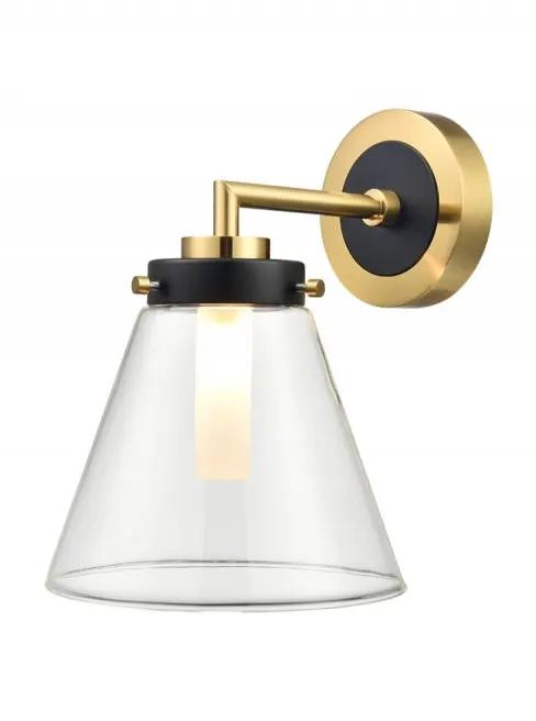 Franklite Conica Wall Light Matt Black And Aged Brass - Wall Lights Franklite Conica Wall Light Matt Black And Aged Brass Wall Lights