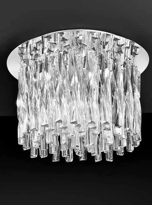 Franklite Glacial 500mm 8lt Flush - Chandeliers Semi Flush Lights Chandeliers Franklite Glacial 500mm 8lt Flush Semi Flush Lights