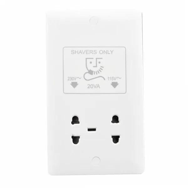 Verve White Shaver Dual Volt Socket WH