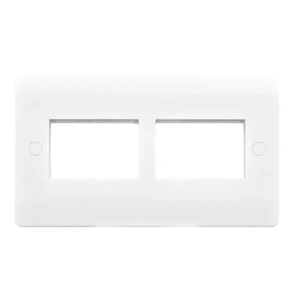 Verve White Micro Grid 6 Gang Plate