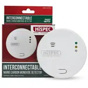 hispec Interconnectable Fast Fix Mains Carbon Monoxide Alarm with 10yr Rechargeable Lithium Battery Back - hispec Interconnectable Fast Fix Mains Carbon Monoxide Alarm with 10yr Rechargeable Lithium Battery Back