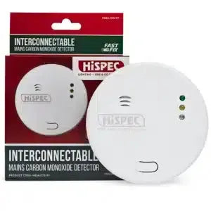hispec Interconnectable Fast Fix Mains Carbon Monoxide Alarm with 9v Battery Backup Included - hispec Interconnectable Fast Fix Mains Carbon Monoxide Alarm with 9v Battery Backup Included
