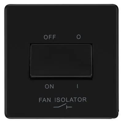 Electrical Lighting BG 10A 10AX 3 Pole Fan Isolator Switch Matt Black FFB15 - Electrical Lighting BG 10A 10AX 3 Pole Fan Isolator Switch Matt Black FFB15