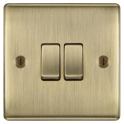 Electrical Lighting BG 20A 16AX 2 Gang 2 Way Light Switch Antique Brass NAB42-01 - Electrical Lighting BG 20A 16AX 2 Gang 2 Way Light Switch Antique Brass NAB42-01