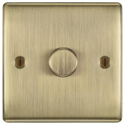 Electrical Lighting BG 200W 1 Gang 2 Way Dimmer Light Switch Push Antique Brass NAB81-01 - Electrical Lighting BG 200W 1 Gang 2 Way Dimmer Light Switch Push Antique Brass NAB81-01