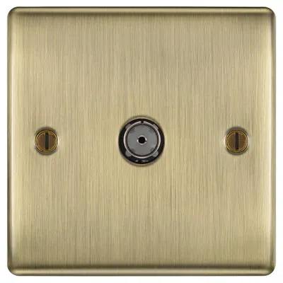 Electrical Lighting BG 1 Gang Coaxial TV Socket Antique Brass NAB60-01 - Electrical Lighting BG 1 Gang Coaxial TV Socket Antique Brass NAB60-01