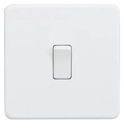 Electrical Lighting Knightsbridge Screwless 10AX 1 Gang Intermediate Light Switch Matt White SF1200MW - Electrical Lighting Knightsbridge Screwless 10AX 1 Gang Intermediate Light Switch Matt White SF1200MW