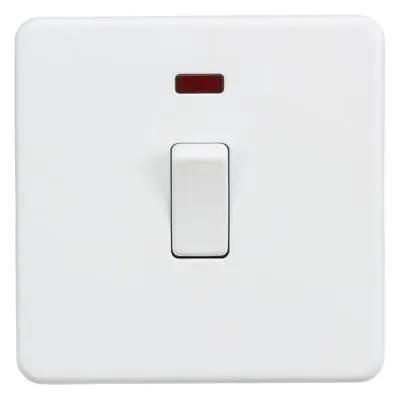 Electrical Lighting Knightsbridge Screwless 20A DP Switch with Neon Matt White SF8341NMW - Electrical Lighting Knightsbridge Screwless 20A DP Switch with Neon Matt White SF8341NMW