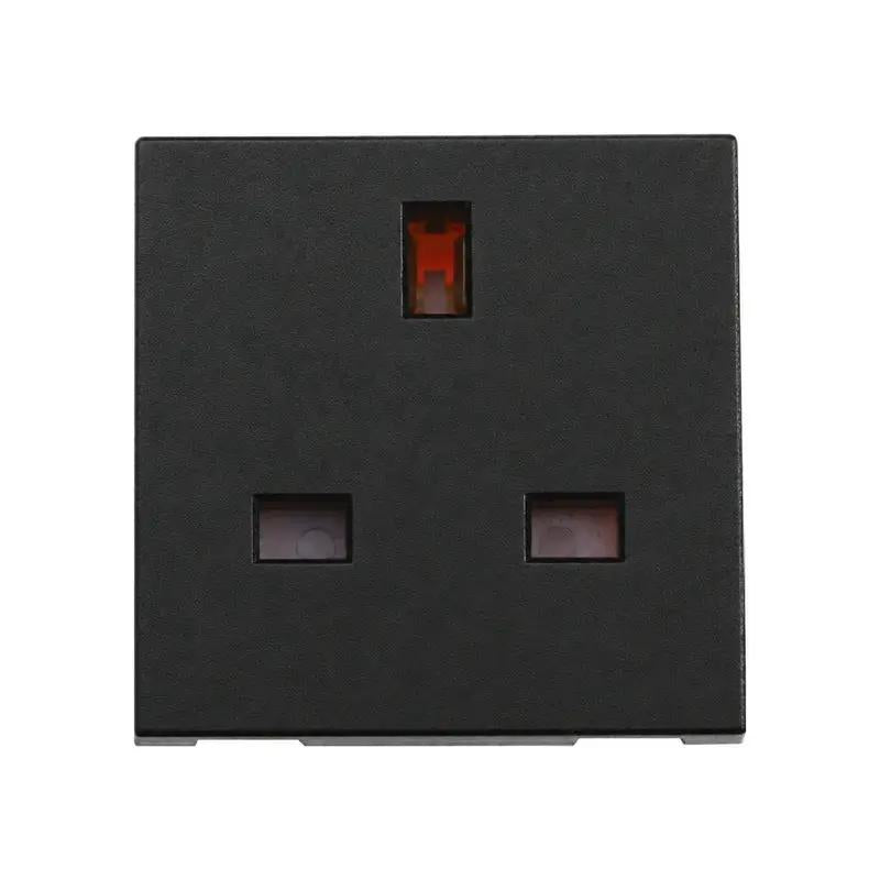50x50mm Mod 13A UK Unswitch SKT BL