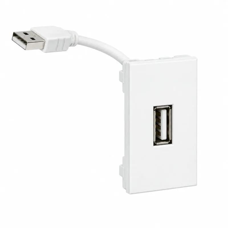 E/Fix USB2 Type A Skt Fem-Male 25x50 WH