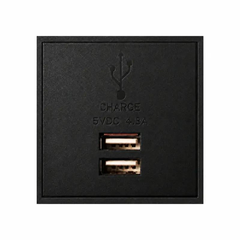 USBULTx2 Charger 4.8A 50x50mm Modular BL