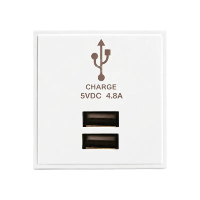 USBULTx2 Charger 4.8A 50x50mm Modular WH