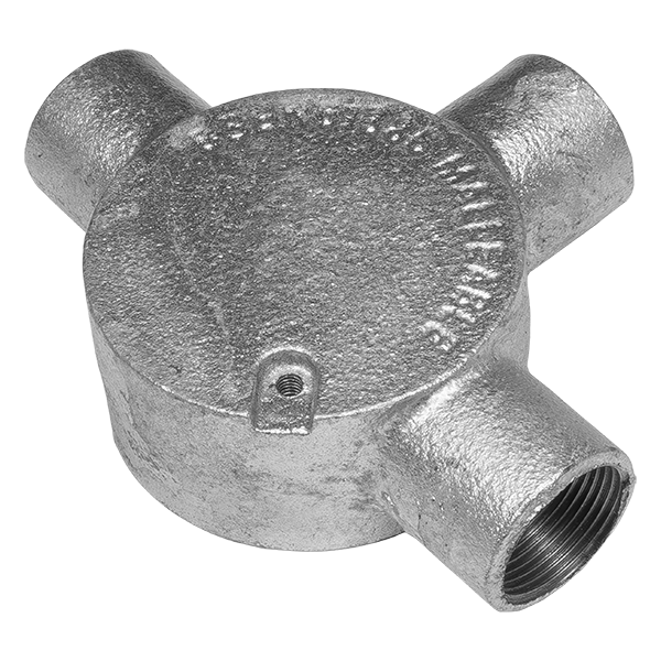 UNCRIMP 25MM 3 WAY TEE GALV CONDUIT BOXES PK10 - Boxes UNCRIMP 25MM 3 WAY TEE GALV CONDUIT BOXES PK10 Boxes