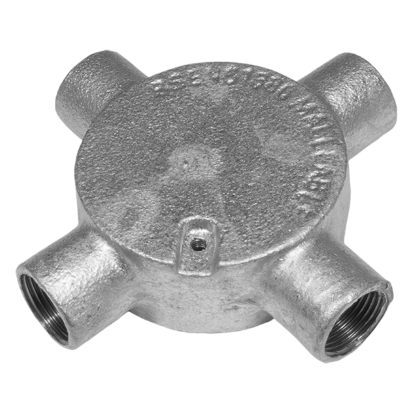 UNCRIMP 20MM 4 WAY GALV CONDUIT BOXES PK10 - Boxes UNCRIMP 20MM 4 WAY GALV CONDUIT BOXES PK10 Boxes