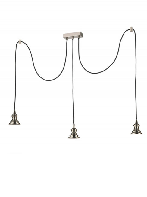 Franklite Refract 3 Light Satin Nickel Spreader Only - Pendant Lights Franklite Refract 3 Light Satin Nickel Spreader Only Pendant Lights