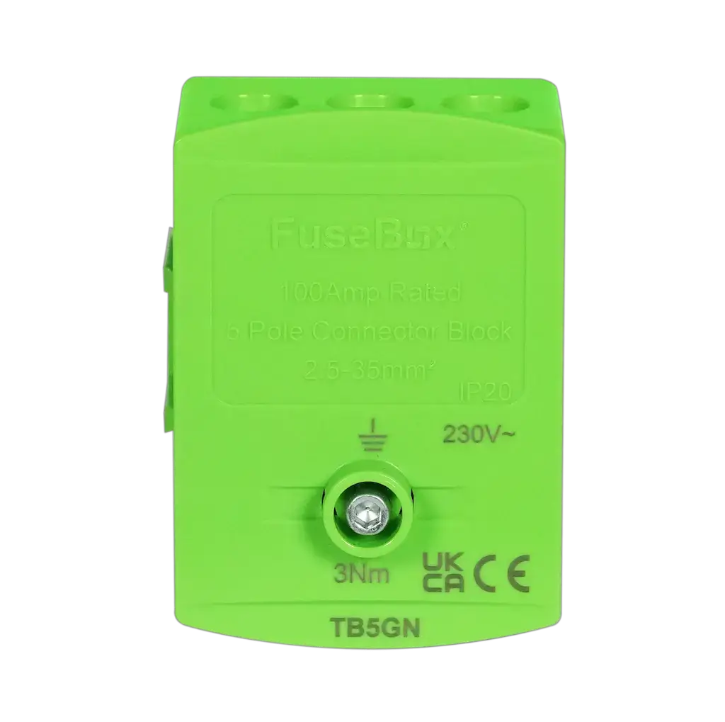 Fusebox GREEN 100A TERMINAL BLOCK 5P IP20 - Electrical Fusebox GREEN 100A TERMINAL BLOCK 5P IP20 Electrical