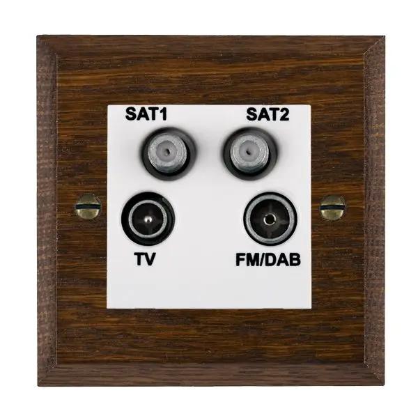 Wood Cha D/O Non-Isolated TV+FM+2XSAT WH