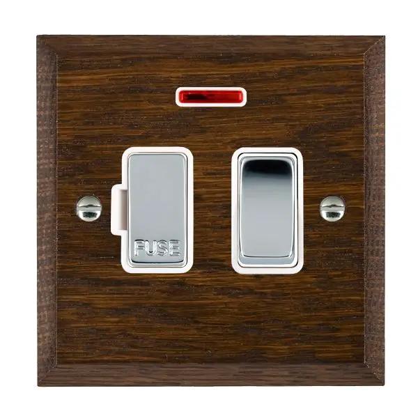 Wood Cha D/O 13A DP Fused Spur+N BC/WH