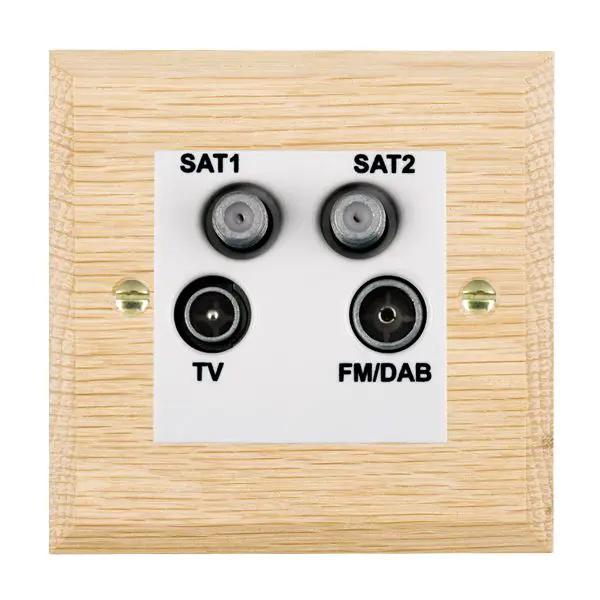 Wood Cha L/O Non-Isolated TV+FM+2XSAT WH