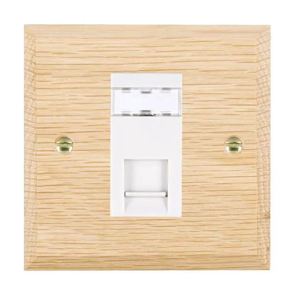 Wood Cha L/O 1g RJ45 CAT5E Unshield WH