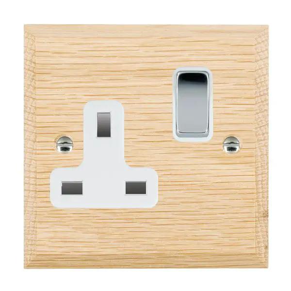 Wood Cha L/O 1g 13A DP Swt Skt BC/WH