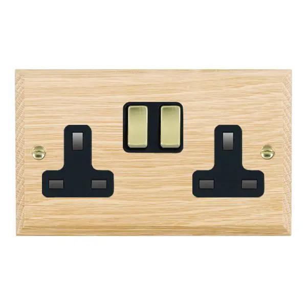 Wood Cha L/O 2g 13A DP Swt Skt PB/BL