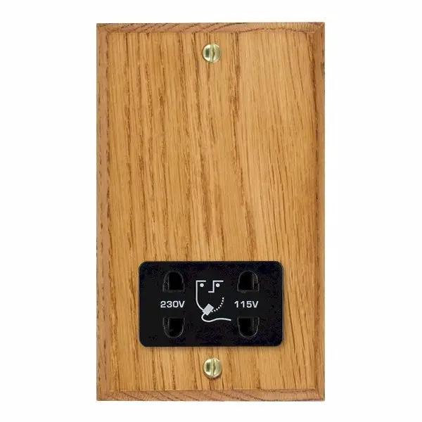 Wood Cha M/O Shaver Dual Volt Socket BL