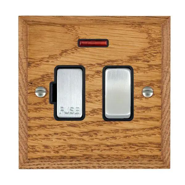 Wood Cha M/O 13A DP Fused Spur+N SC/BL