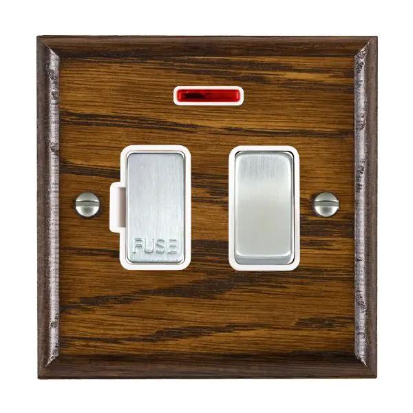 Wood Ovo D/O 13A DP Fused Spur+N SC/WH