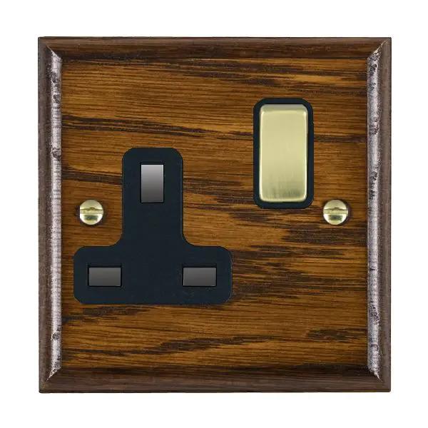 Wood Ovo D/O 1g 13A DP Swt Skt PB/BL